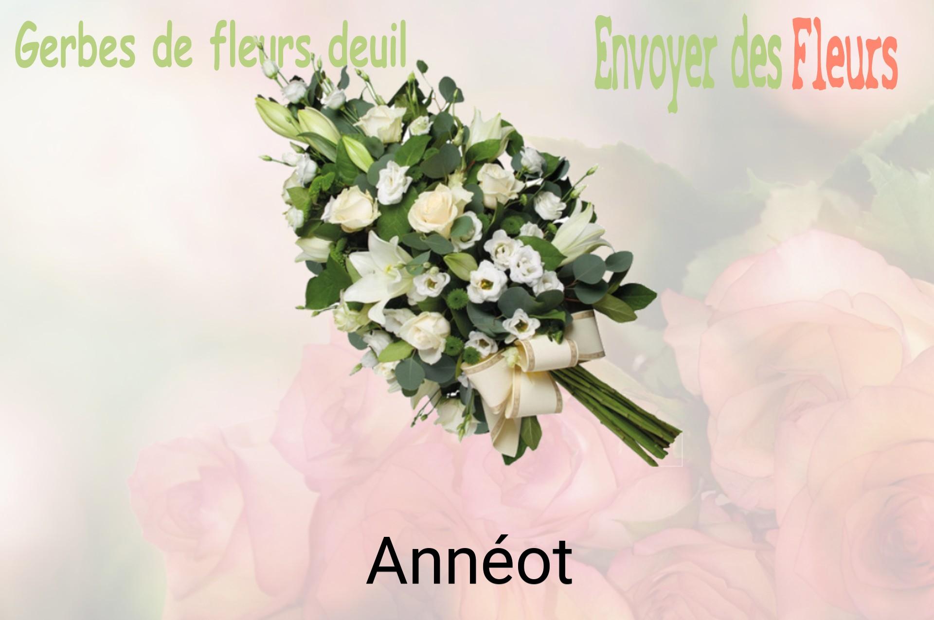 Gerbe de fleurs de deuil livrée à Annéot